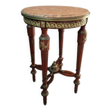 Guéridon Neoclassico in Mogano e Marmo Rosso Fine '800