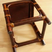 Small side table made of bamboo, rattan and wood - plant stand - Vintage
