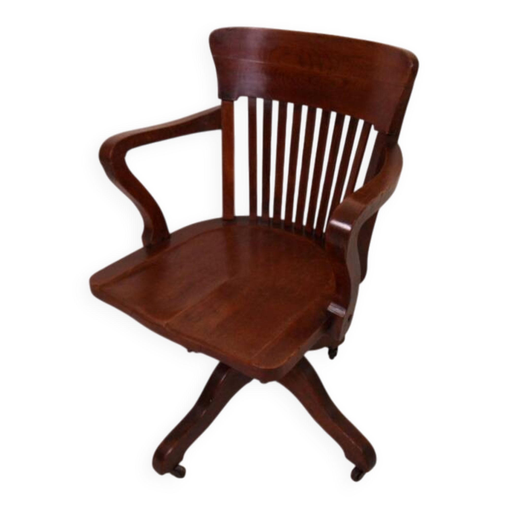 Antique oak office armchair