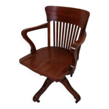 Antique oak office armchair