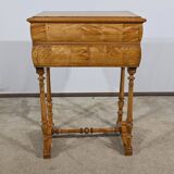 Rare Small Chiffonnière Table in Speckled Amboyna and Cherry, Louis Philippe Period – 19th