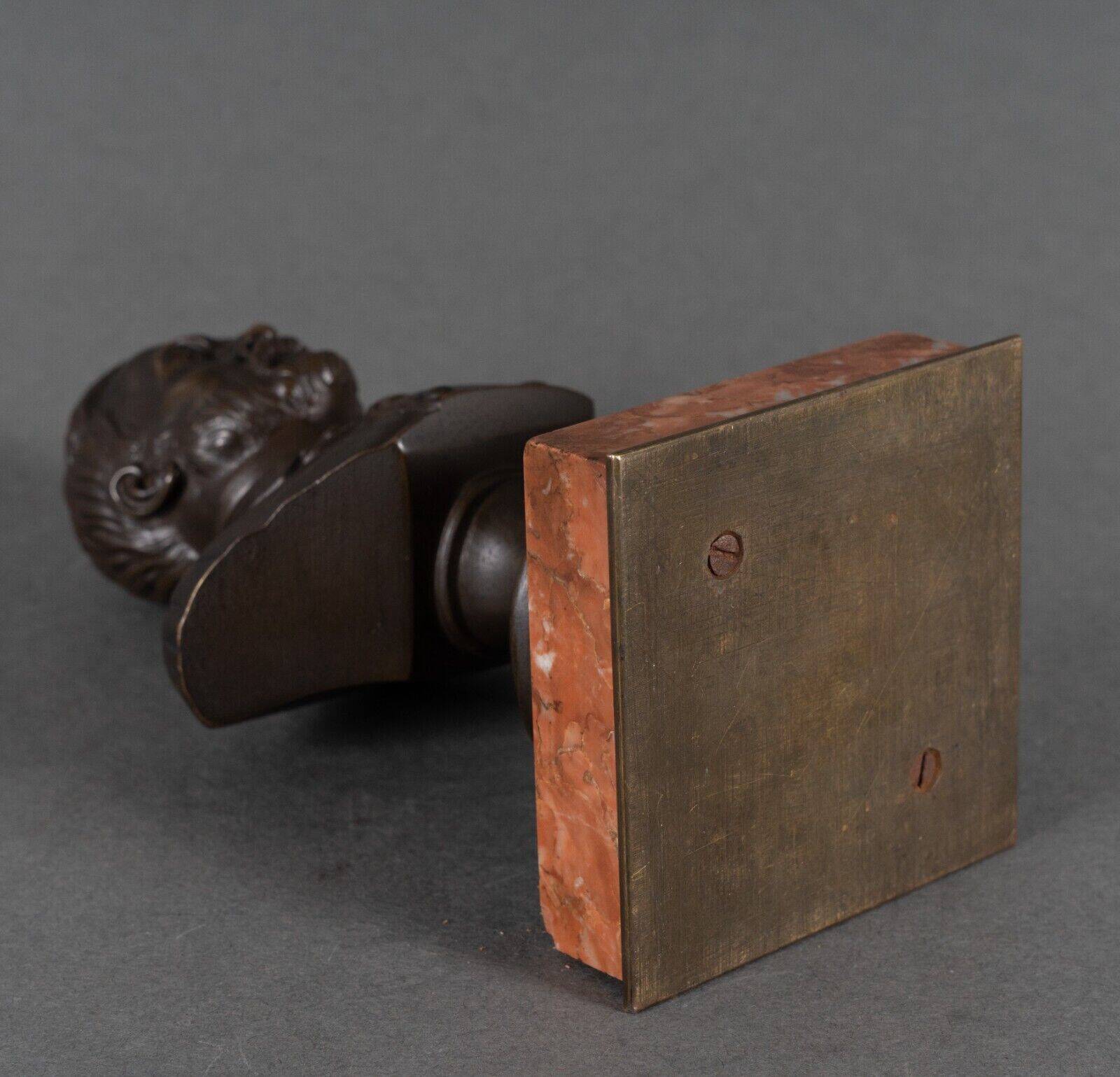 Bronze bust of Pasteur 19th century with chocolate patina on marble base