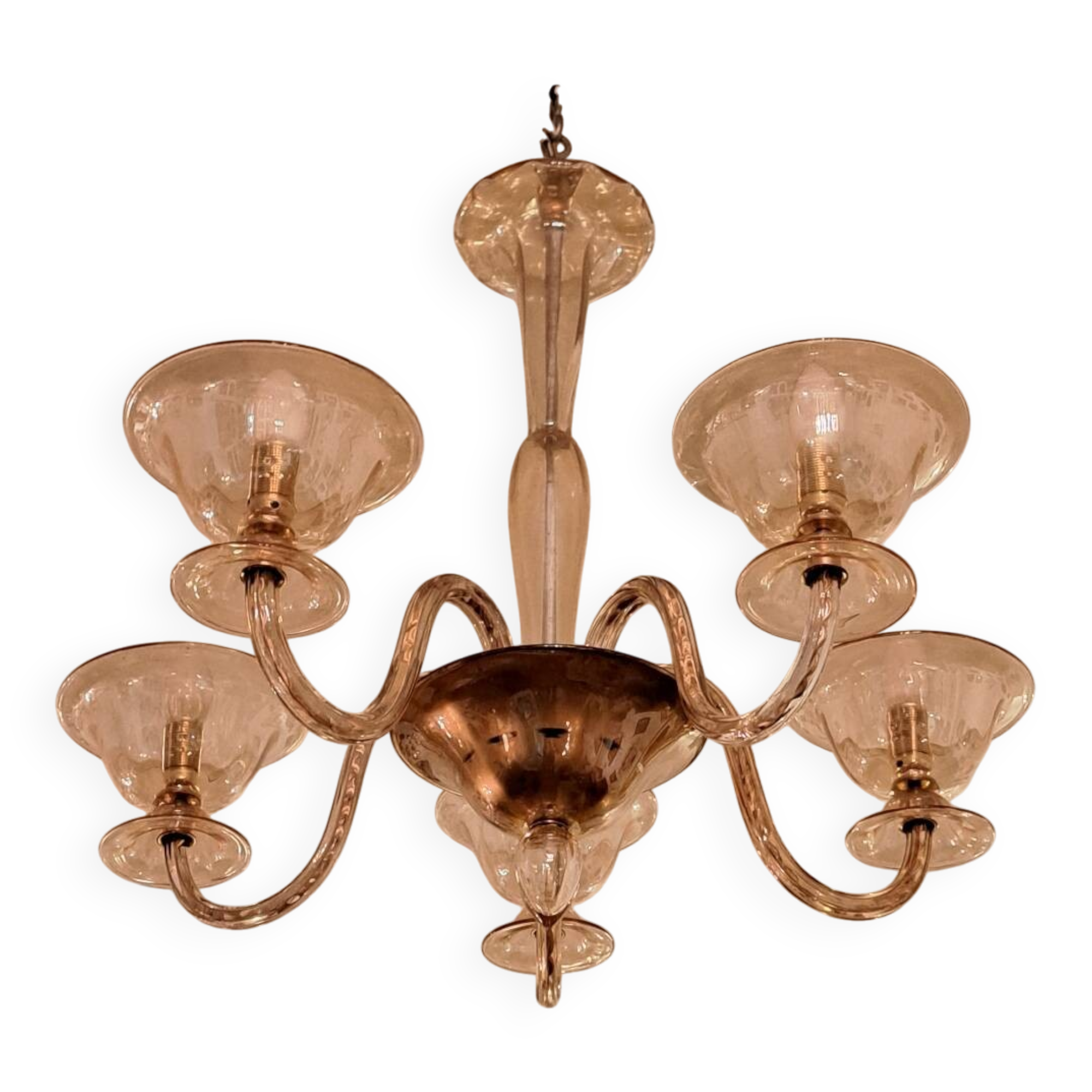 Venetian chandelier from Murano in smoked glass