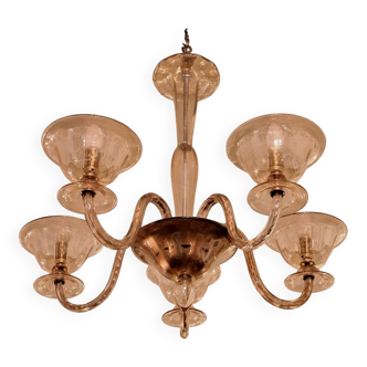 Venetian chandelier from Murano in smoked glass