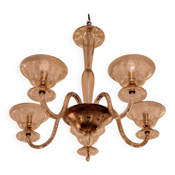 Lustre Vénitien de Murano en verre fumé