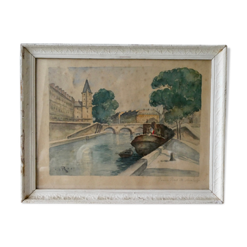 Tableau du pont Saint Michel à Paris, 1950