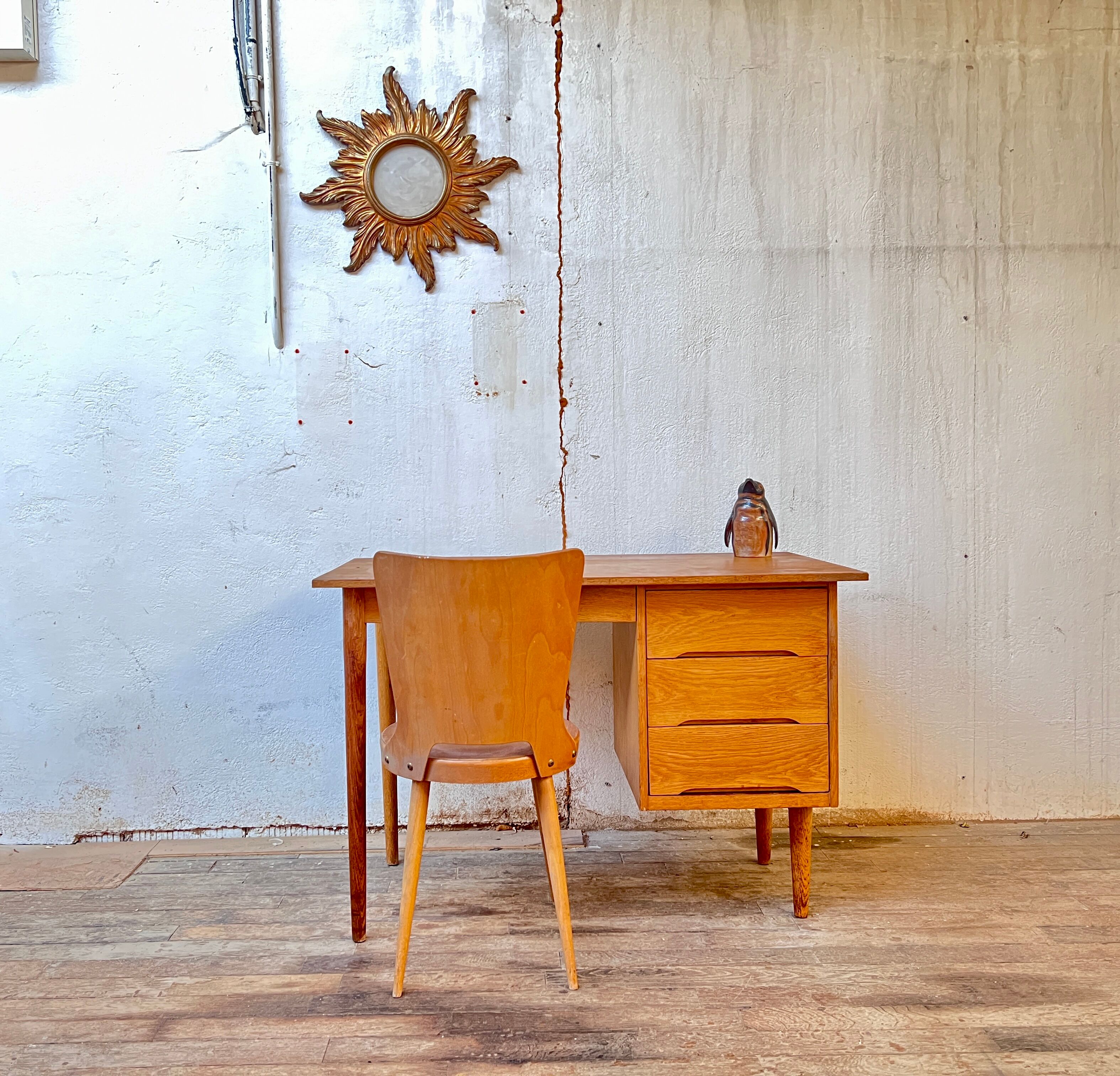 Scandinavian oak desk 1950 1960