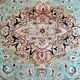 Silk cashmere rug pastel tones floral patterns India Kashmir vintage 181 cm x 286 cm