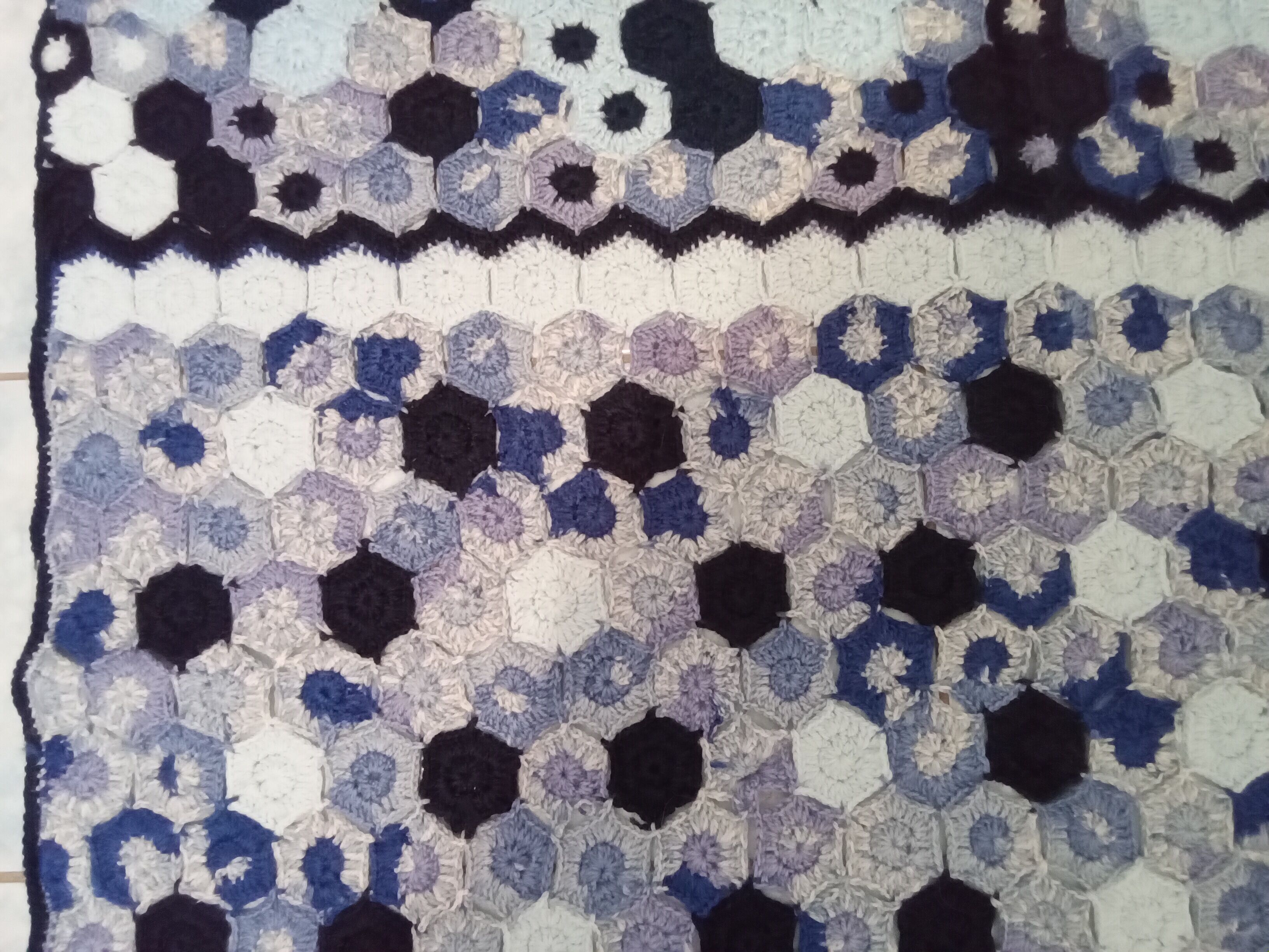 Vintage rugs, patchwork of crocheted patterns, handmade