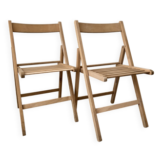 Chaises pliantes vintage en bois