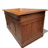 Oak desk with 9 drawers and leather writing pad.