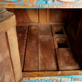 Damchaya Chest Blue Original Piece Old Teak with Secrets 150x108x65cm