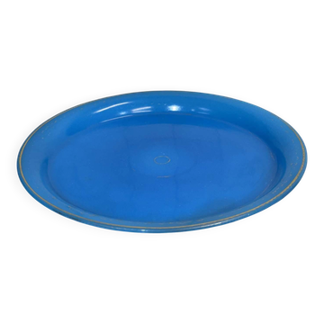 Plateau en opaline bleu et or 19ème