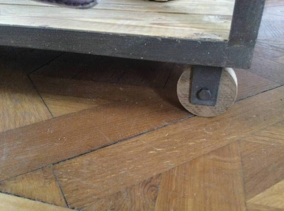 Table basse bois et fer 2 plateaux