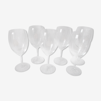 Set de 6 grands verres à vin de Bordeaux en cristal