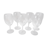 6 large crystal Bordeaux wine glasses