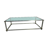 Table basse en acier et laiton
