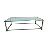 Table basse en acier et laiton
