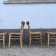 Series of 4 vintage wooden bistro chairs