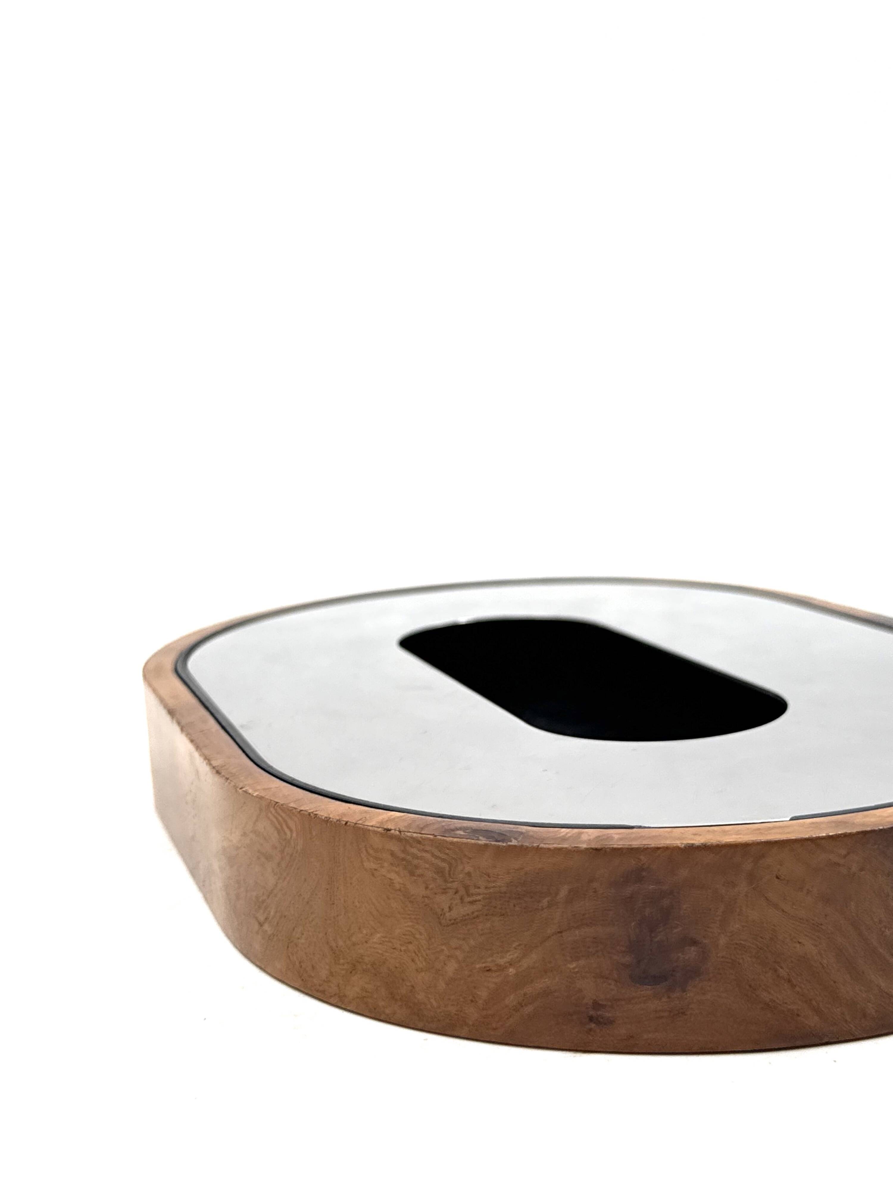 Mid-century olive wood ashtray, Italy ca. 1970