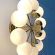 German brass ceiling lamp in mid-century modern space style by Kaiser Leuchten, 1960s.