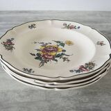 Grande Ancienne Assiette Creuse en Faïence Villeroy & Boch - 1562 - Pivoine