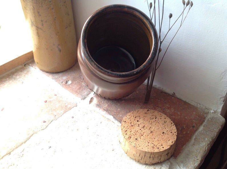 Pot en grès et liège