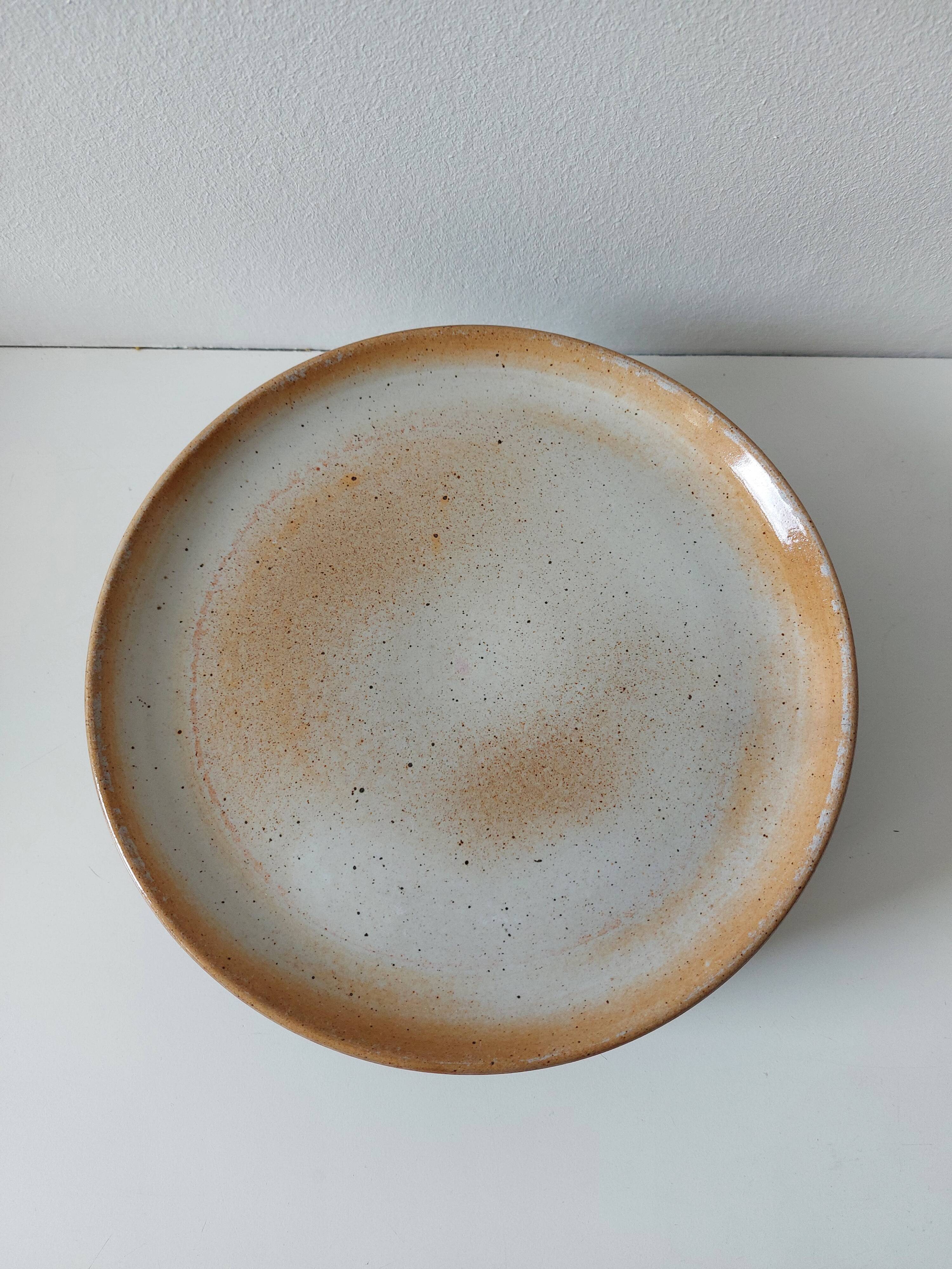 Vintage stoneware plate and bowl lot