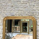 Louis-Philippe mirror pearled gold with gold leaf, some imperfections 146cm / 101cm