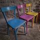 Chaises bistrot françaises Baumann en couleurs variées, lot de 6, années 1950