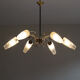 Chandelier brass and tulip glass