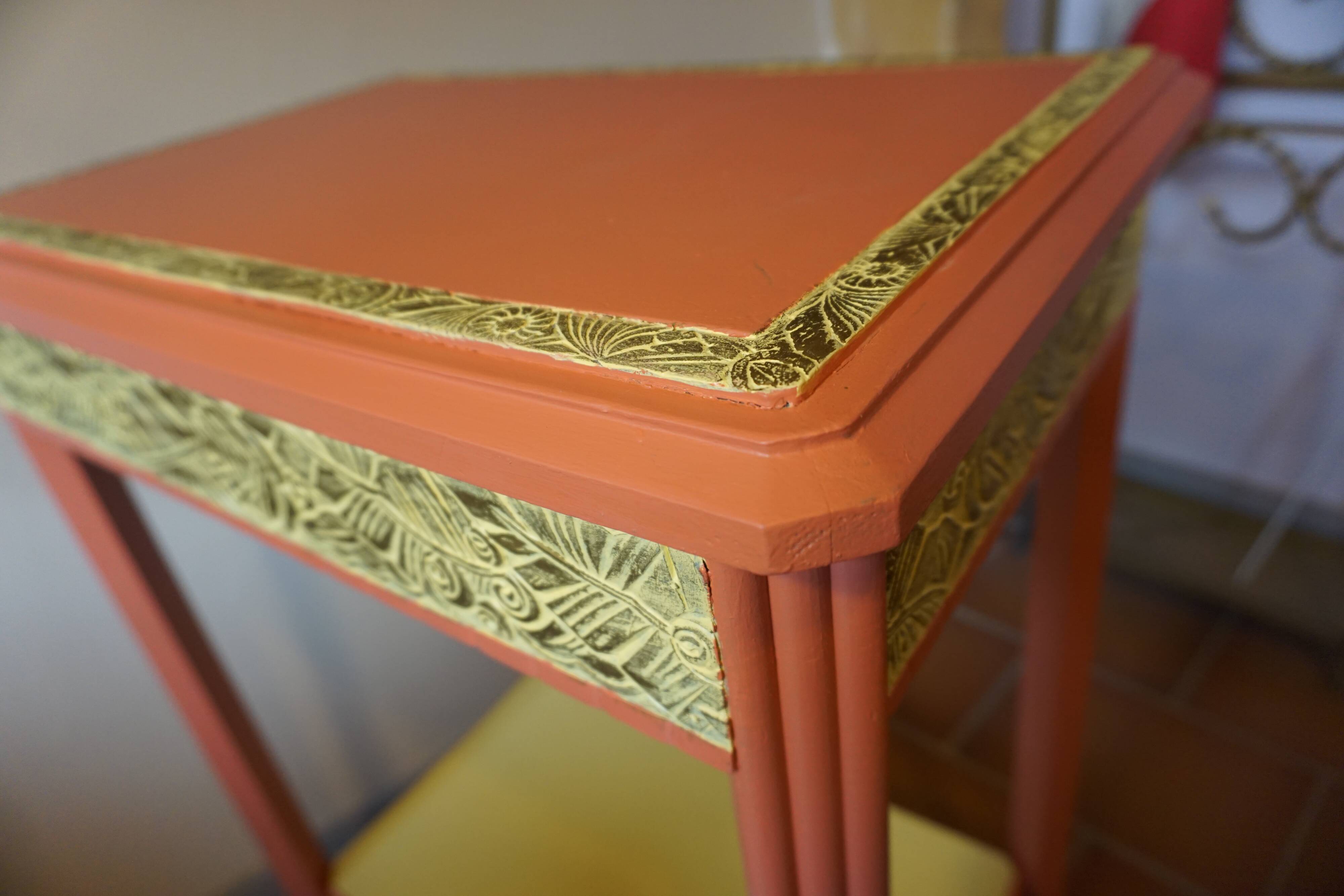 Art Deco painted wood side table - 1930s