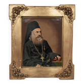 Peinture à l'huile sur toile « Portrait du Patriarche German Andjelic » par Nikola Dimsic, 1879