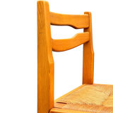 Set of 4 sleigh chairs in elm and straw Maison Regain