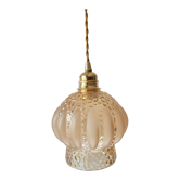 Amber molded glass pendant lamp