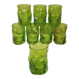 8 green Bormioli Rocco vintage glasses