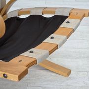 1970s, Norwegian design, armchair model "Kengu", leather, bent wood.