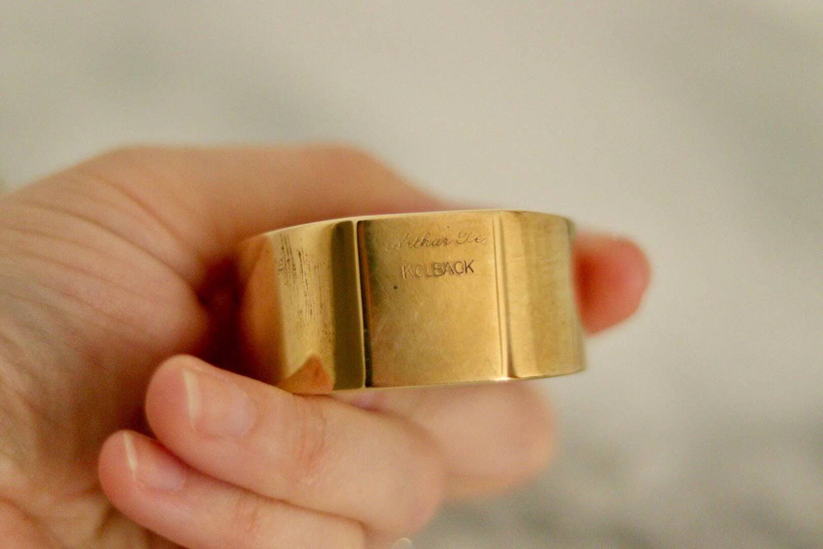 Pair of Swedish brass candlesticks from the mid-century by Arthur Pe, Kolbäck.