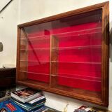 Wall display case for Collection - Wood and Plexiglass D 18 cm / W 106 cm / H 7 cm