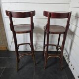 Paire de tabourets de bar à dossier