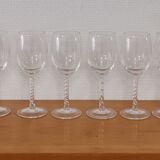 Series of twisted stemmed glasses in Arques crystal