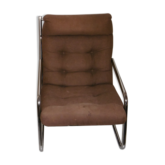 Tubular structure inox armchair