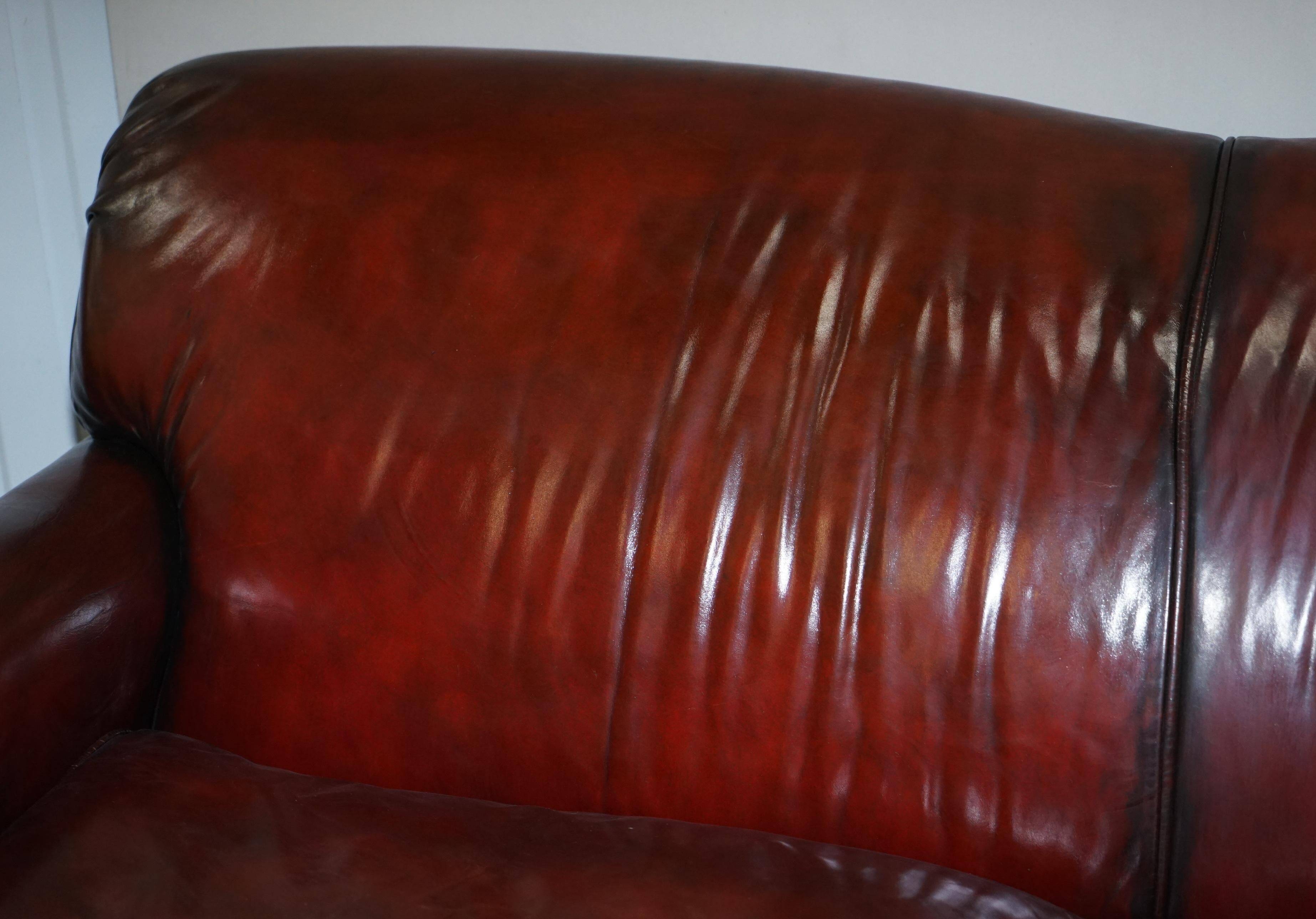 Restored leather canapé in Howard & Son style
