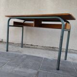 Hitler style 1960 double school desk with locker
