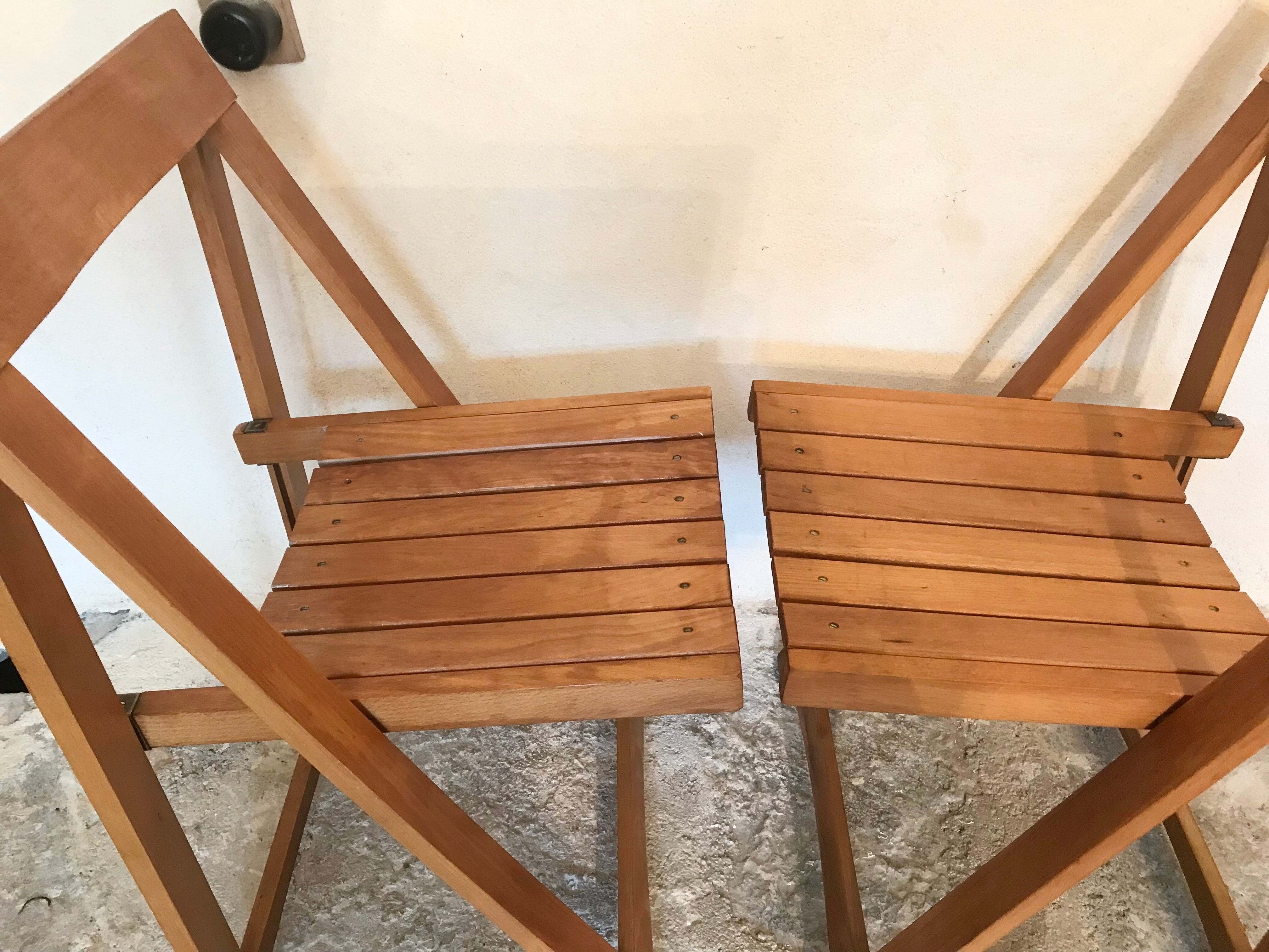 Pair of vintage folding chairs 1960's
