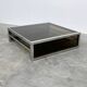XL Belgo Chrom square coffee table in chrome & smoked glass – 1970s