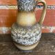 Vase Ancien Céramique Beige Brune West Germany Années 60 Vintage