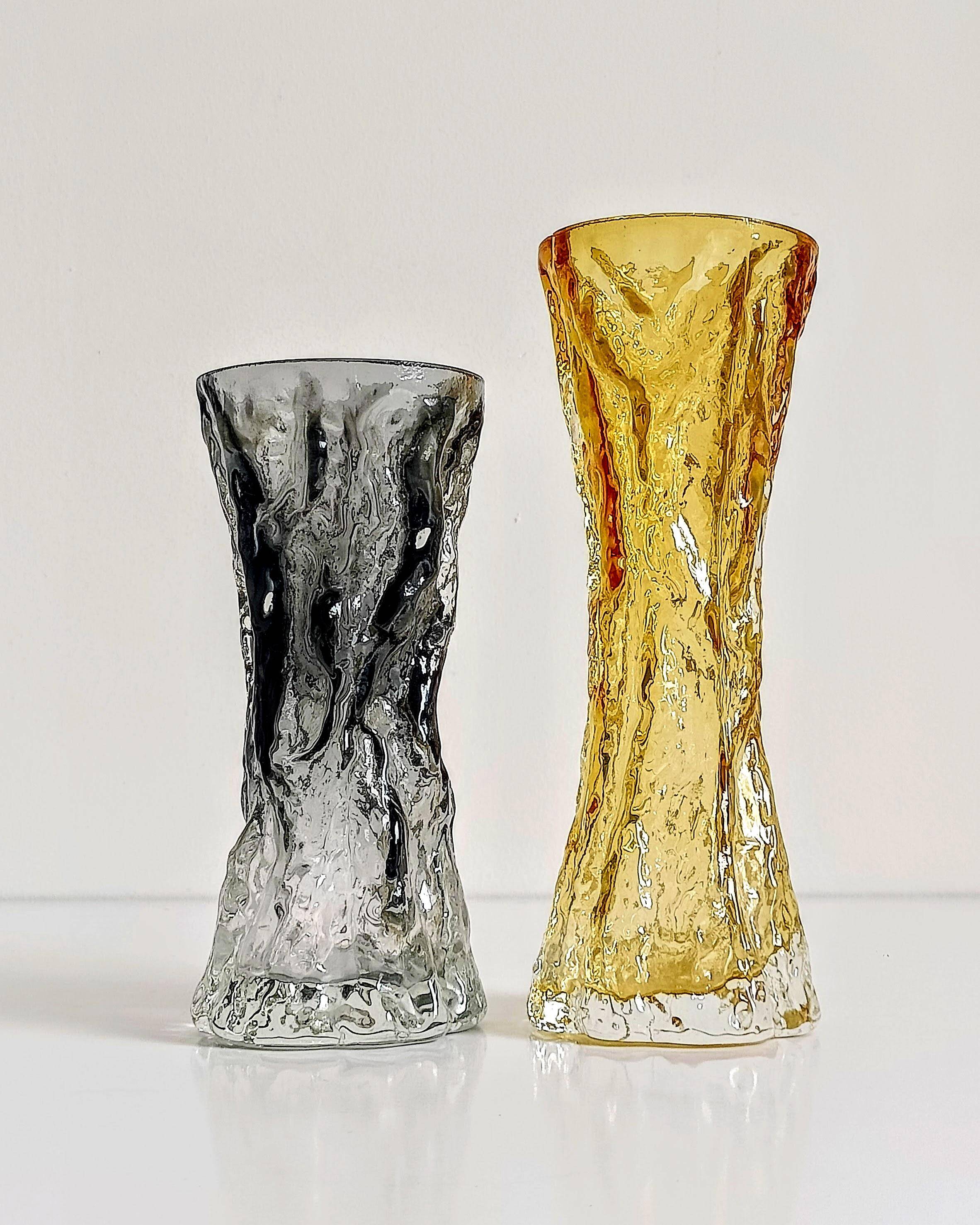 1970s Brutalist Art Glass Vases by Kurt Wokan, Handmade in Germany