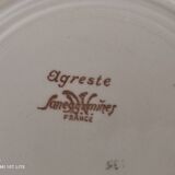 Set of 7 dessert plates in Sarreguemines earthenware model Agreste