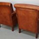 Vintage Dutch Cognac-Coloured Leather Club Chairs, Set of 2